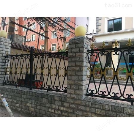 喷塑铸铁护栏院墙围栏铁艺护栏黑色锌钢栏杆定制