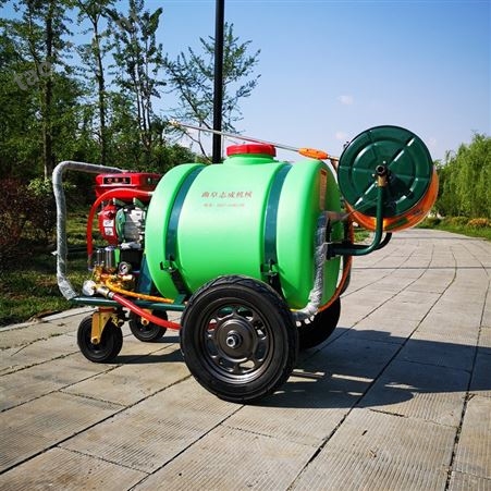 小区绿化汽油推车打药机 高压地面清洗机 160升药桶移动方便