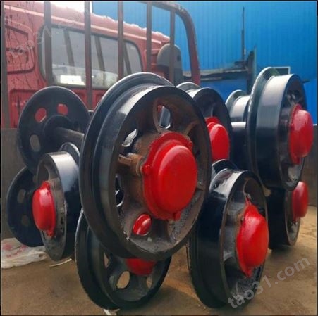 矿用翻斗矿车轮对 铸钢铸铁加厚实心承载重量大