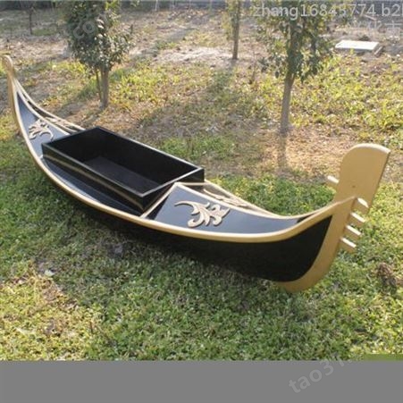 华海木船HHmc-30065 贡多拉船 景观装饰船 欧式小木船 婚纱摄影船 草坪放花船