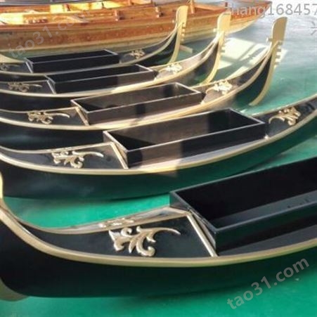 华海木船HHmc-30065 贡多拉船 景观装饰船 欧式小木船 婚纱摄影船 草坪放花船