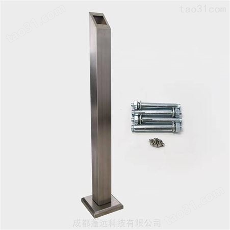 方型 铁艺 黑色碳钢 中空 感应遥控刷卡立柱 门禁 立柱 蓬远 读头按钮立柱